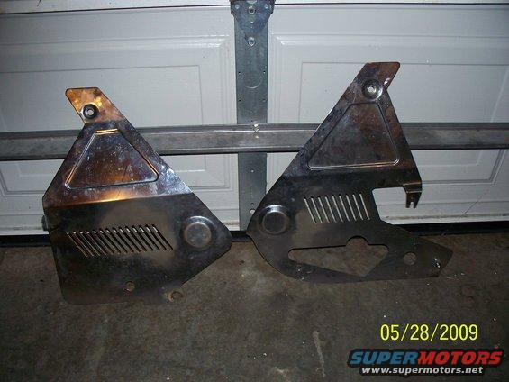 pair of chrome motorcycle side covers with vents