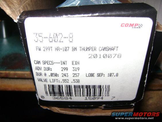 Comp Cams Thumper Camshaft box with part number 35-602-8
