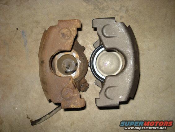 Comparison of old and new brake calipers