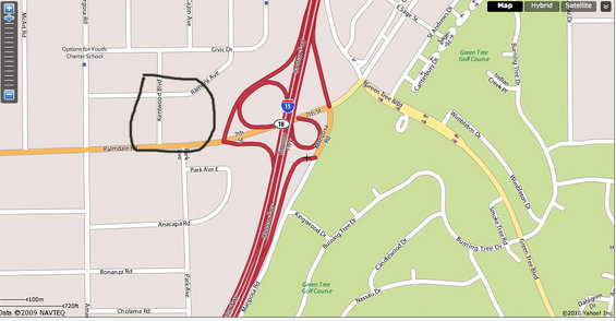screen-shot-victorville.jpg The square I marked is to the side & back of the Ambassador hotel.
There's always plenty of parking there on these streets. 