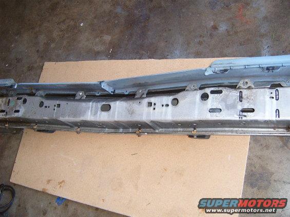 Car bumper support with visible markings and mounting points