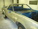 1978 Ford Ranchero - This 1978 Ford Ranchero is undergoing restoration, showing its bare metal body and blue interior.