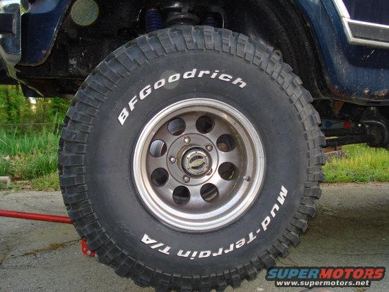 BFGoodrich Mud-Terrain T/A tire on a dark blue SUV