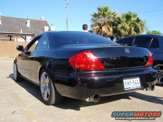 2003 Acura TL rear view, black paint, Texas license plate KMY-564