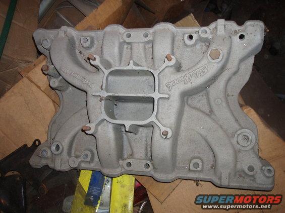 Edelbrock Performer RPM intake manifold with visible text