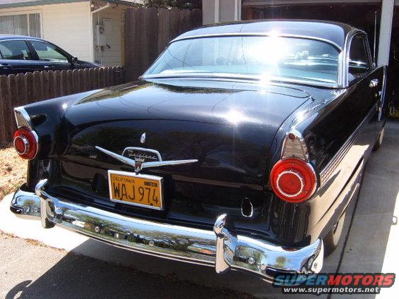 1956 Ford Fairlane rear view, California plate WAJ 974