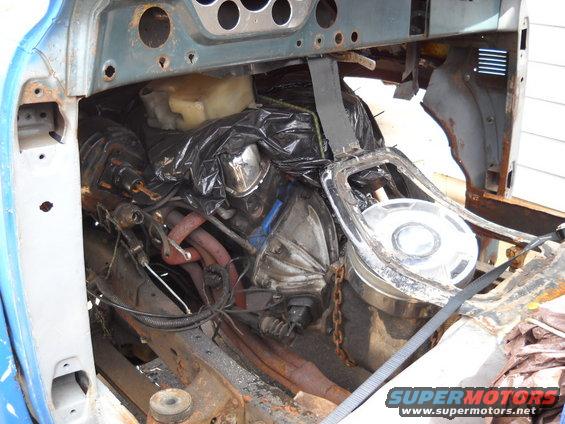 54-build--5810-004.jpg I took a short break from the scrap metal and worked on the 54 a little.

I decided I'm going to start from scratch on the firewall recess and transmission tunnel. The 87 F350 transmission tunnel was a lot wider then I needed. The firewall recess I had was going to cause an issue with the pedals. Not to mention the cylinder heads were hitting and there was some header clearance issues.

So I'm going to buy some more diamond plate and build it all out of 16 gauge diamond plate steel.

So today I broke out my sawzall and hand jigsaw and cut out the firewall, the firewall recess and most of the transmission tunnel. I'm going to keep the 87 transmission inspection cover.

I've got plenty of room now! =)) 