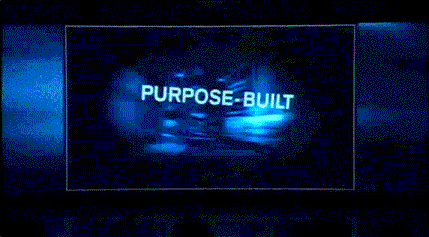 Abstract blue background with "PURPOSE" text