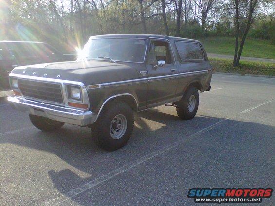 1978 Ford Bronco parked in a lot, front 3/4 view