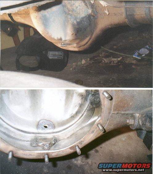 9in-drain.jpg I added a drain to the 9inch so I don't have to crack the third member to change the gear oil after the gear break-in. Plus more oil will drain out the hole plug than could drain from the bottom of the third member openning.  There is a magnet in there too, but magnets don't like Mig welders, so it now is non-magnetic.