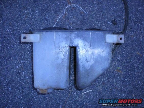 plastic coolant reservoir with mounting brackets