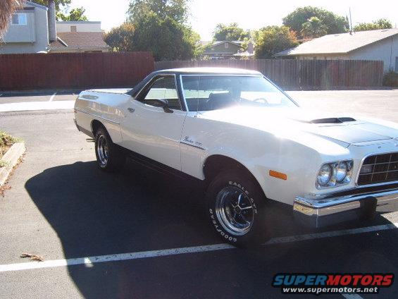 1973 Ford Ranchero parked in a lot, 3/4 front view