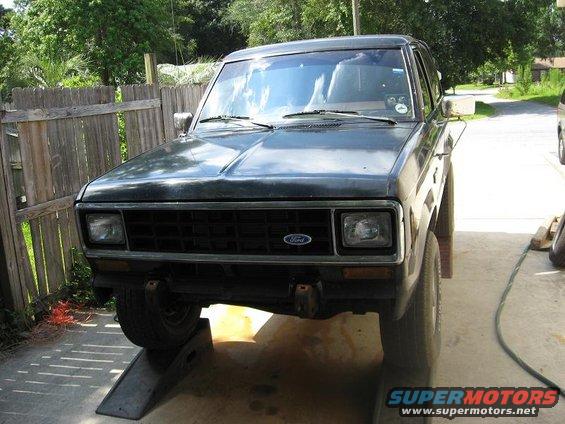 1985 Ford Bronco II front view on ramps