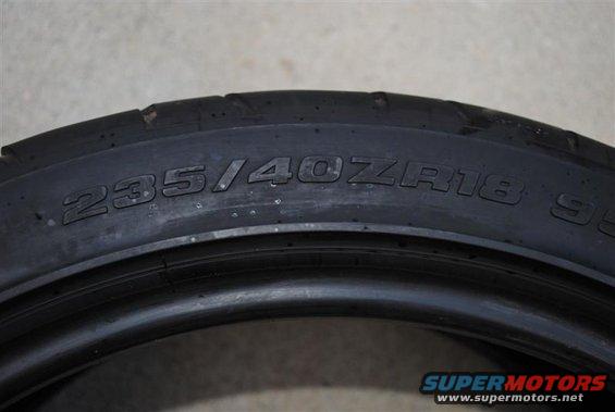 Tire with size 235/40ZR18 95Y