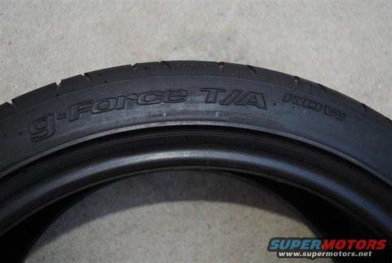 BFGoodrich g-Force T/A KDW tire sidewall detail