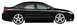 1999 Ford Taurus - Side profile of a black sedan with aftermarket wheels and a spoiler.