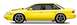 1999 Ford Taurus - A yellow sedan is shown from the side with custom racing modifications and text on the hood.