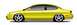 1999 Ford Taurus - A yellow 1999 Ford Taurus coupe is depicted from a side profile against a white background.