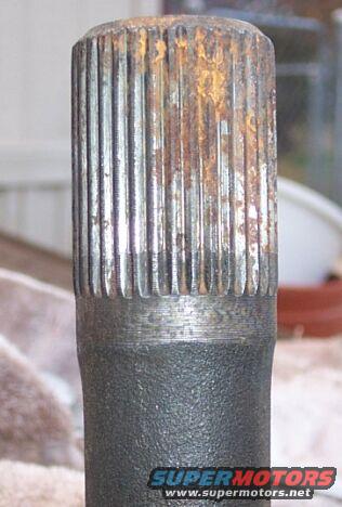 35 spline 10.25 shaft.  Necks down after the splines