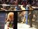 1996 Ford Bronco - A mixed martial arts match is underway inside a cage, with spectators watching.