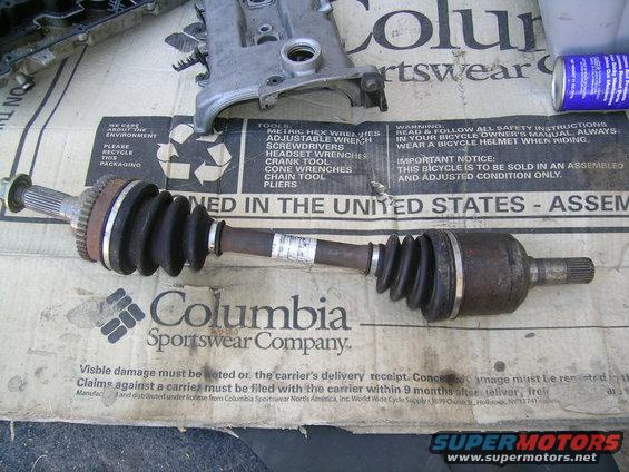CV axle part with rubber boots and metal components