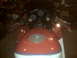 1991 Honda CBR-RR - Motorcycle gas tank and handlebars in front view. The year 1991 is suggested by the body style.