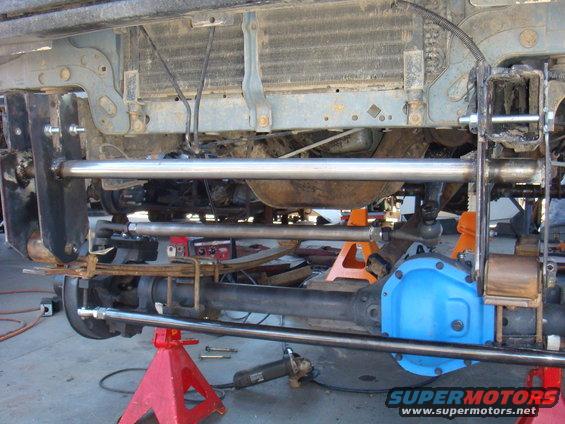 Undercarriage suspension modifications with blue differential cover