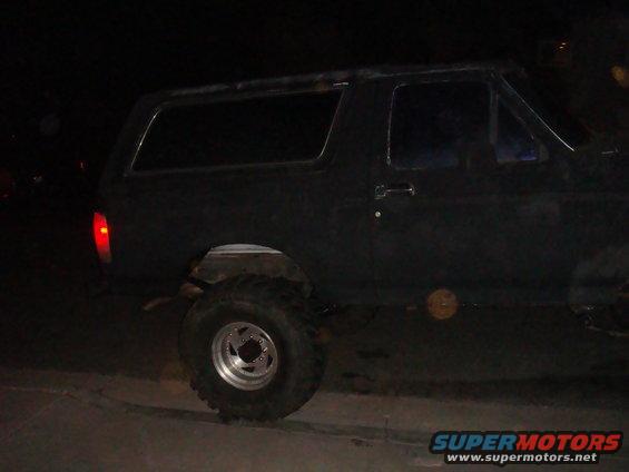 1992 Ford Bronco side view at night