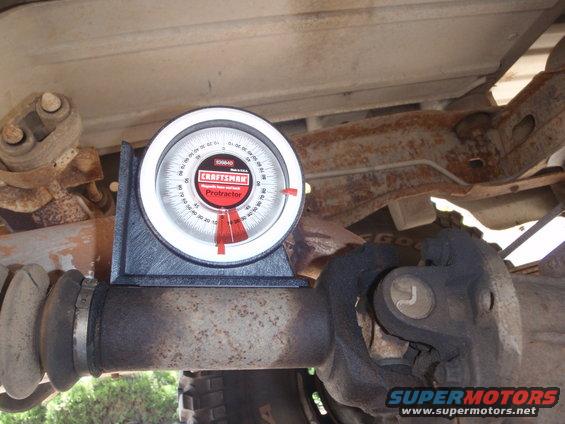 protractor on driveshaft u-joint