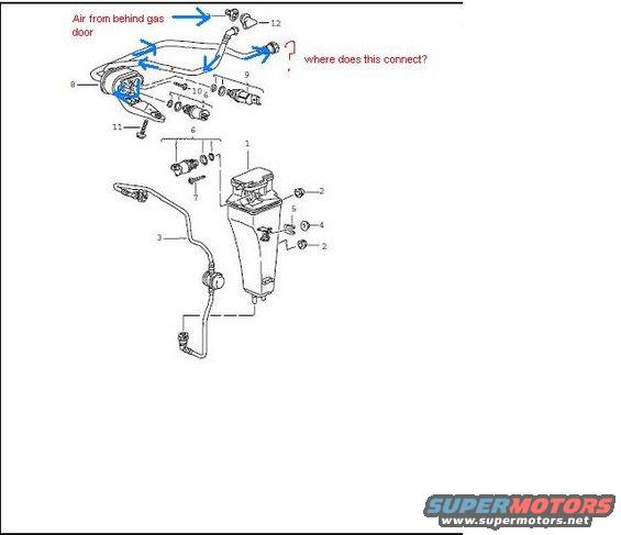 Diagram of a car's air intake system with labels and question marks