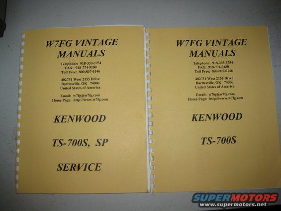 Two Kenwood TS-700S, SP service manuals side-by-side