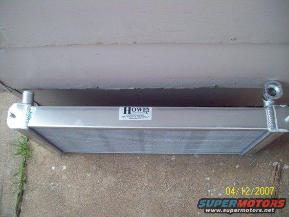 Aluminum radiator with Howe label