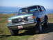 1990 Ford Bronco - A green 1990 Ford Bronco is parked on a cliff overlooking the ocean on a sunny day.