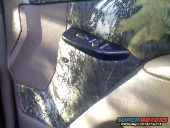 Interior door panel with camouflage trim and remote control