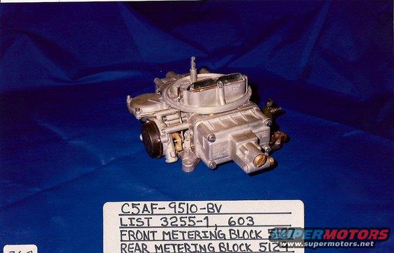 carburetor with part numbers C5AF-9510-BV and LIST 3255-1, 603 visible