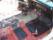 1973 Ford Ranchero - The interior of a 1973 Ford Ranchero shows exposed wiring and flooring during a restoration project.