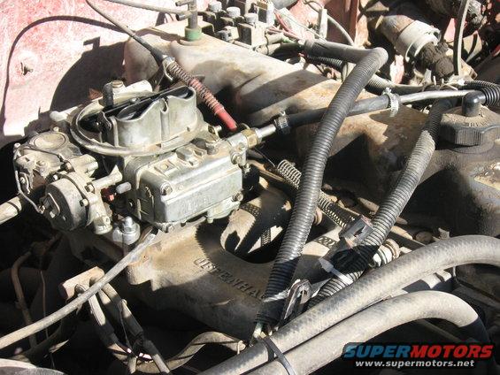 Engine bay carburetor and hoses