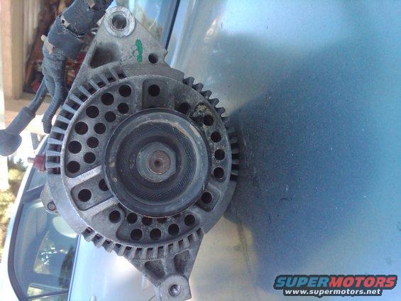 Automotive alternator with pulley and wiring harness