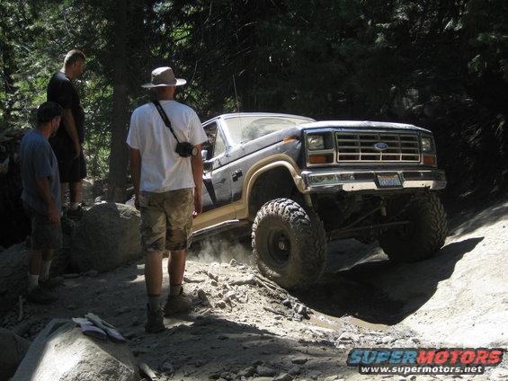 1986 Ford Bronco on rocky trail