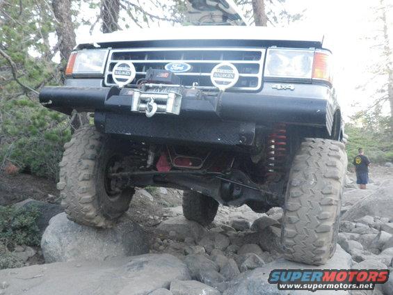 Ford Bronco with winch on rocky terrain