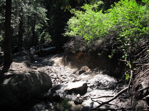 Off-road vehicle on rocky terrain