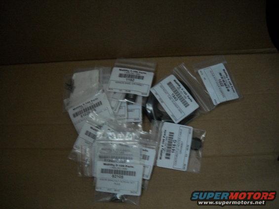 54-build--81010-004.jpg 8-10-2010:   One of my brothers gave me a whole pile of little misc. parts/hardware I needed for the cab from Mid-Fifty's.