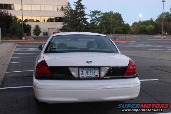 2003 Ford Crown Victoria rear view in a parking lot