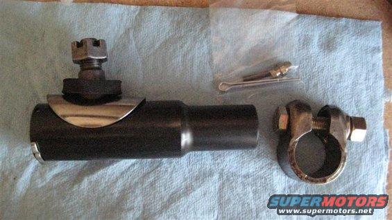 tie rod end with castle nut and cotter pin, plus a clamp