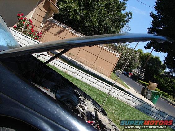Open hood revealing engine compartment. Watermark reads www.supermotors.net