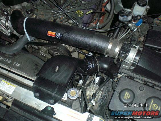 engine bay with K&N air intake system installed