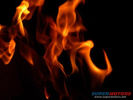 Flames against a dark background