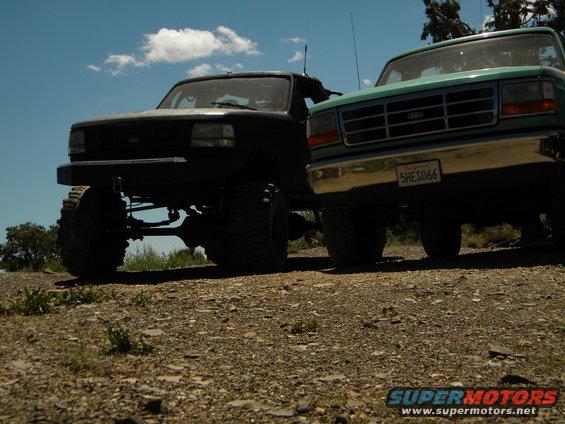 1992 Ford Bronco front view with lifted suspension and off-road tires