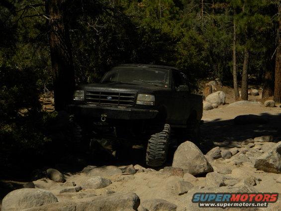 1992 Ford Bronco on rocky terrain
