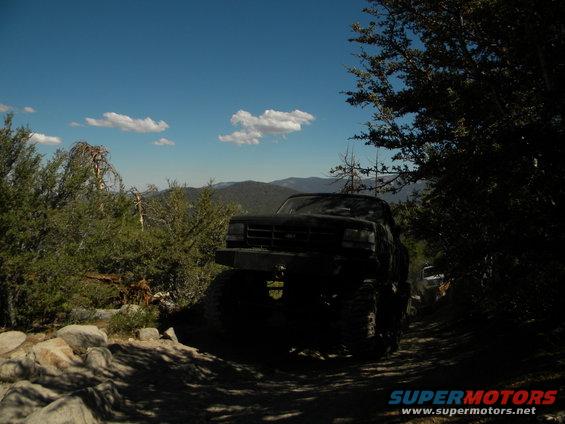 1992 Ford Bronco 3q-front view on a rocky trail